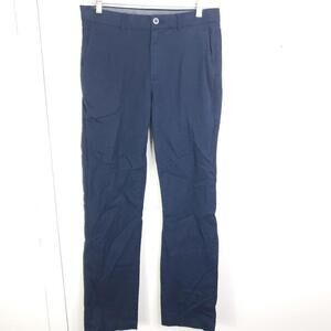 Rowm Pants Mens Size 32 Blue Chino Straight Leg Commuter Casual Flat Front